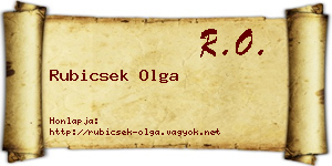Rubicsek Olga névjegykártya