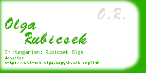 olga rubicsek business card